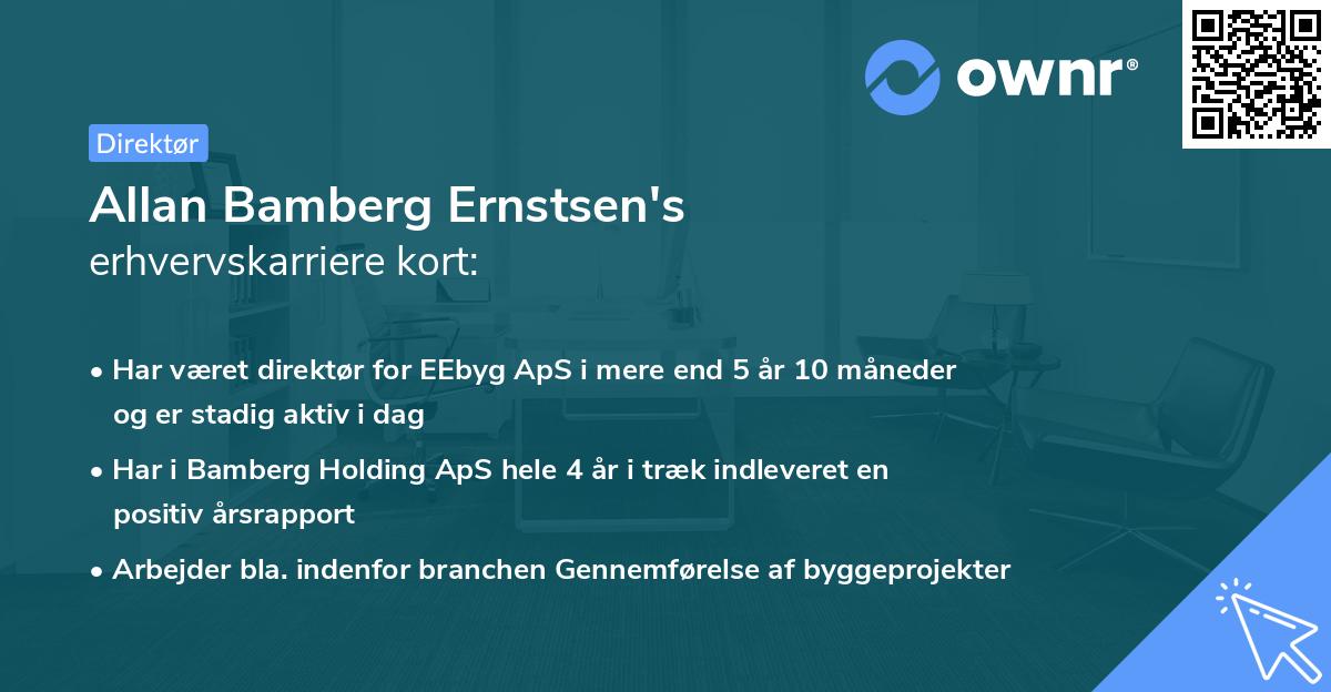 Allan Bamberg Ernstsen's erhvervskarriere kort