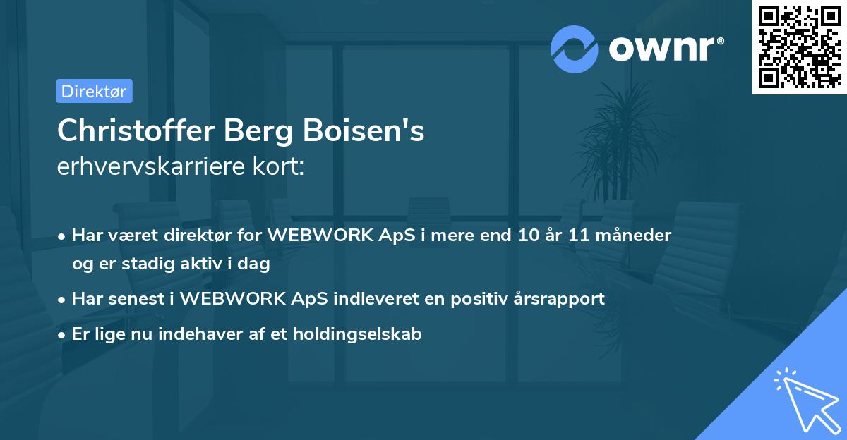 Christoffer Berg Boisen's erhvervskarriere kort