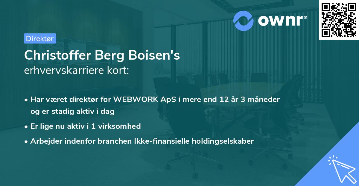 Christoffer Berg Boisen's erhvervskarriere kort