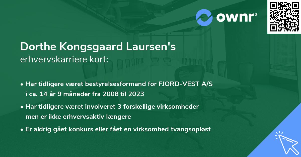 Dorthe Kongsgaard Laursen's erhvervskarriere kort