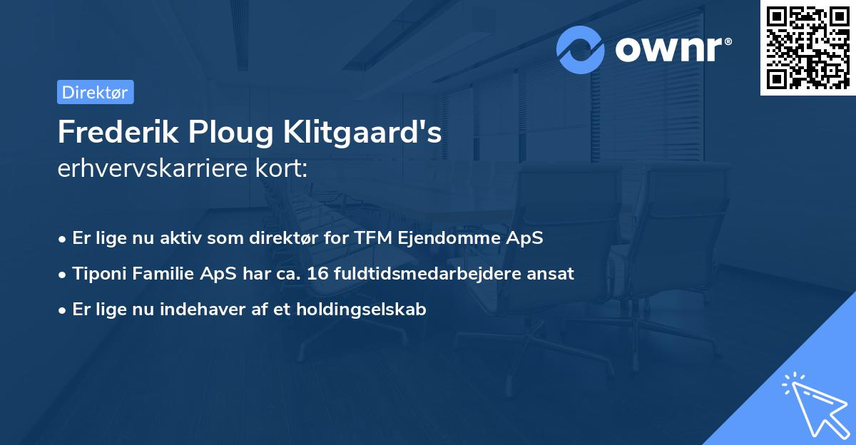 Frederik Ploug Klitgaard's erhvervskarriere kort