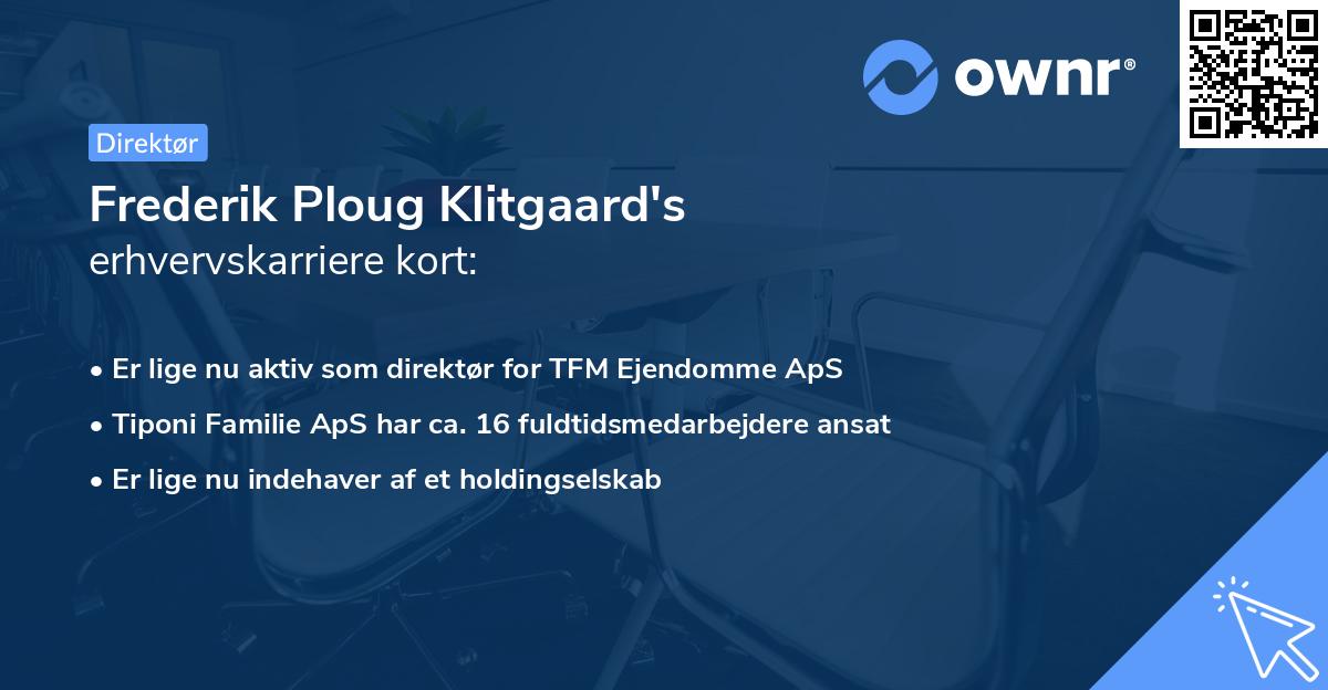 Frederik Ploug Klitgaard's erhvervskarriere kort