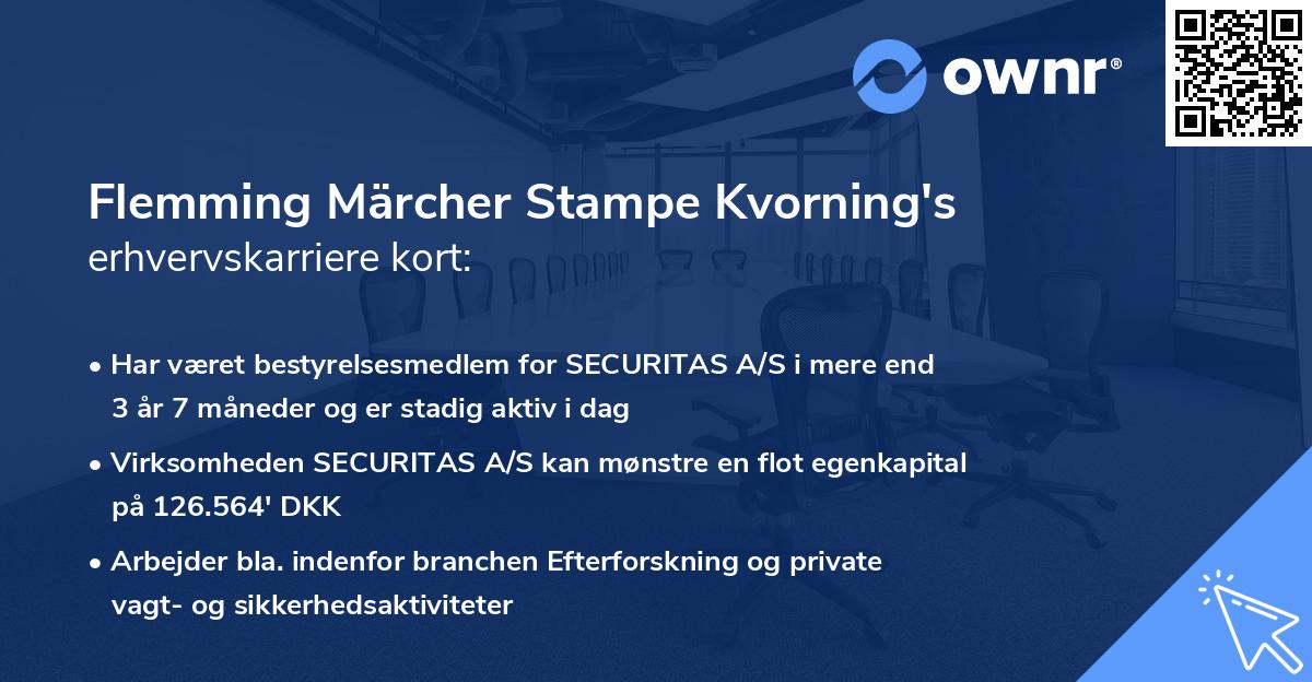 Flemming Märcher Stampe Kvorning's erhvervskarriere kort