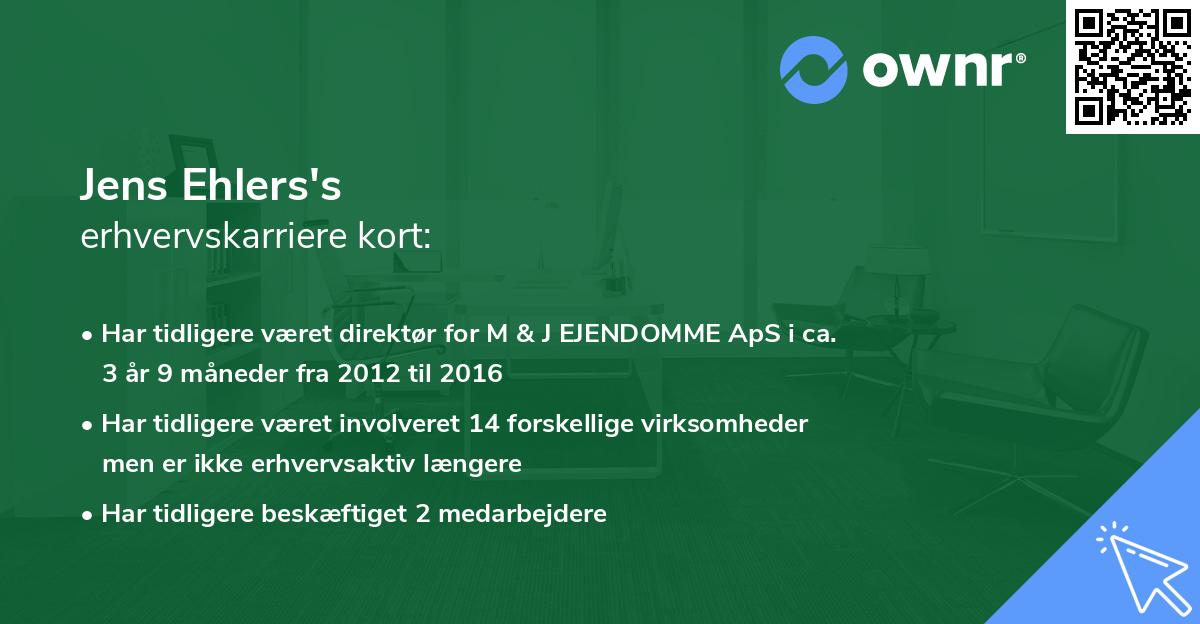 Jens Ehlers's erhvervskarriere kort