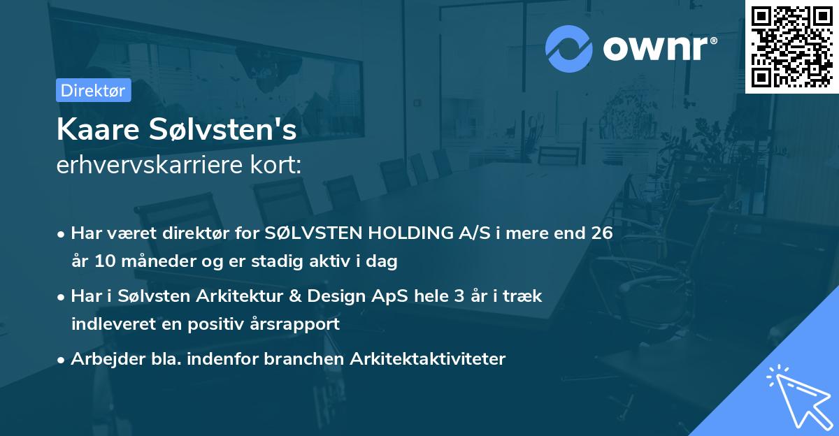 Kaare Sølvsten's erhvervskarriere kort