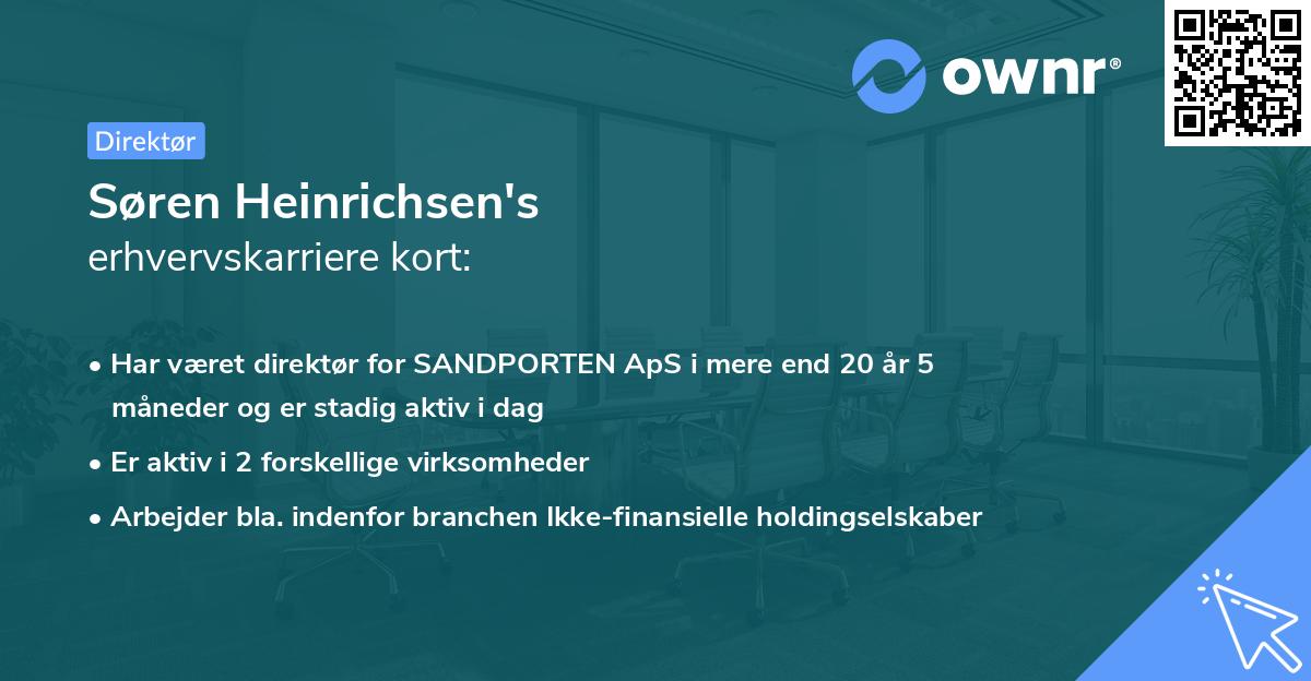 Søren Heinrichsen's erhvervskarriere kort