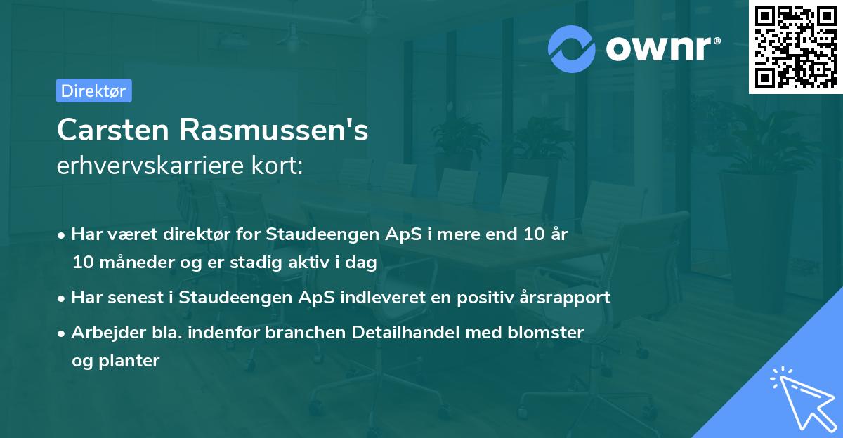 Carsten Rasmussen's erhvervskarriere kort