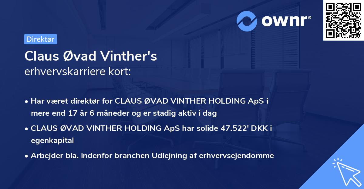 Claus Øvad Vinther's erhvervskarriere kort