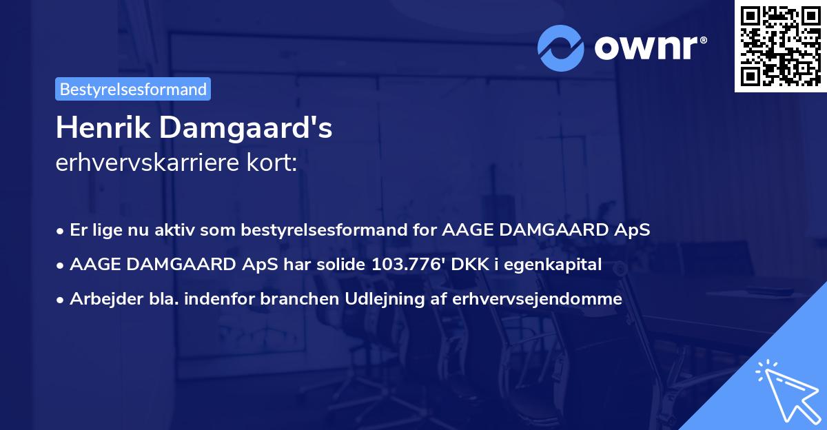Henrik Damgaard's erhvervskarriere kort