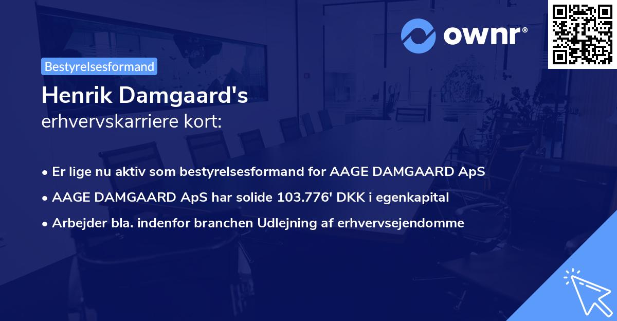Henrik Damgaard's erhvervskarriere kort