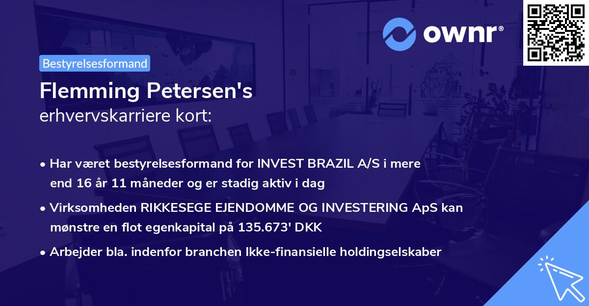 Flemming Petersen's erhvervskarriere kort