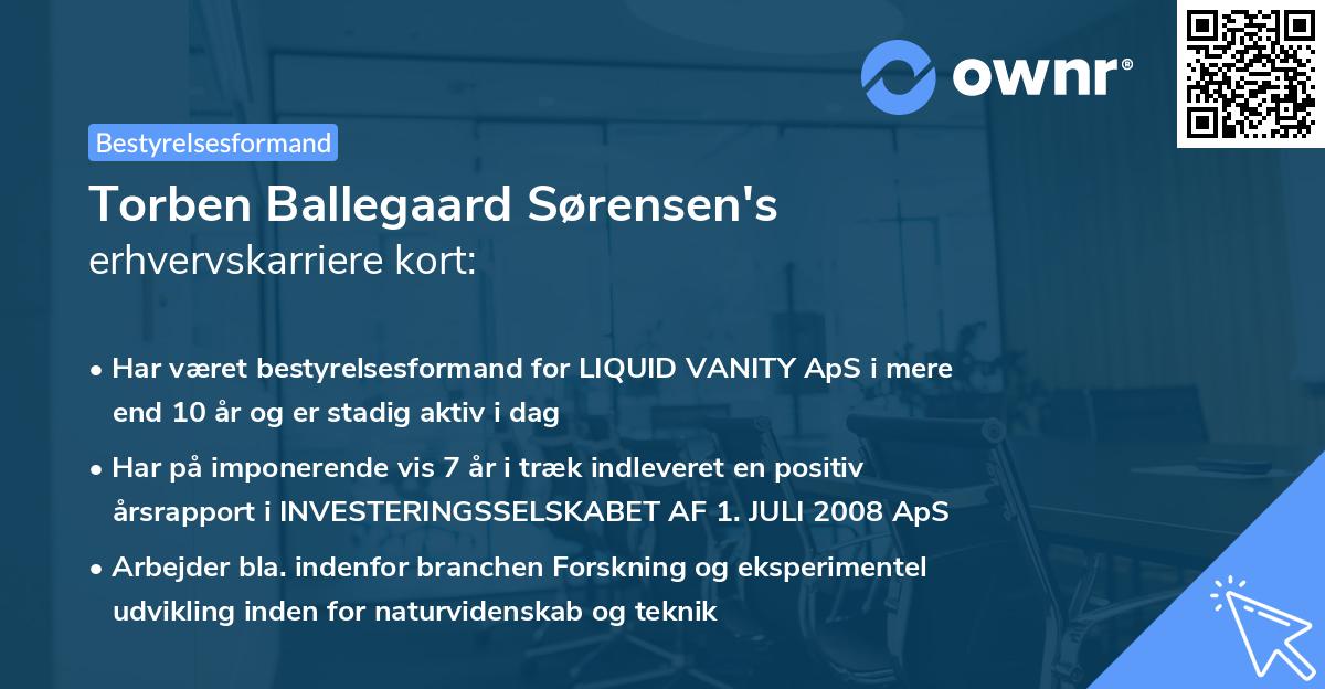 Torben Ballegaard Sørensen's erhvervskarriere kort