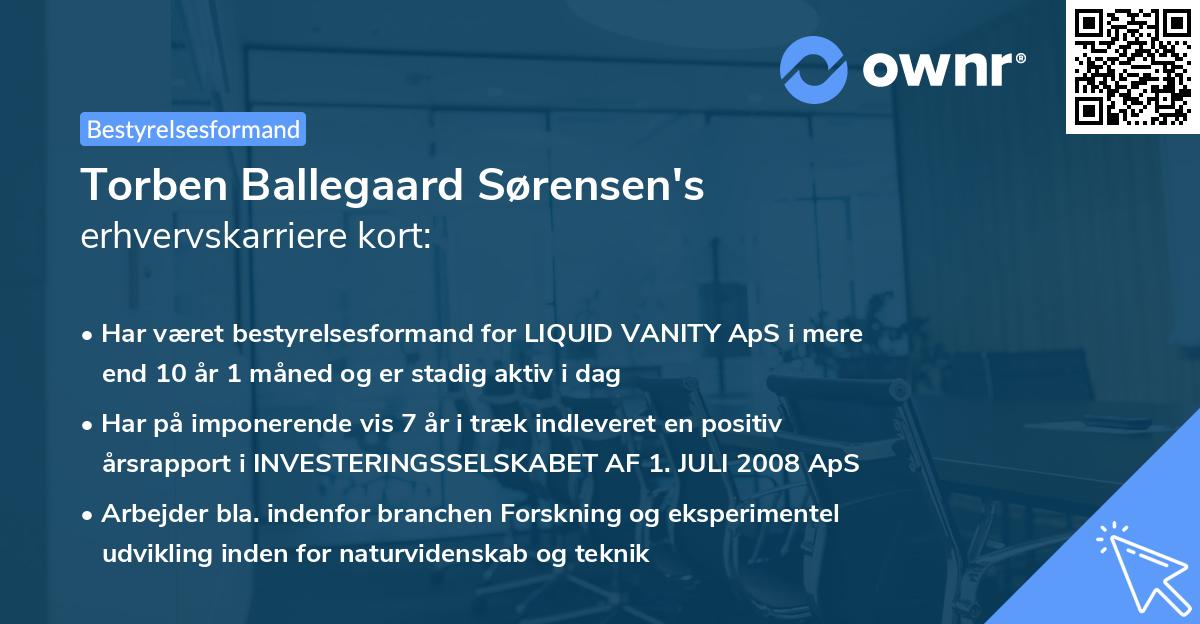 Torben Ballegaard Sørensen's erhvervskarriere kort
