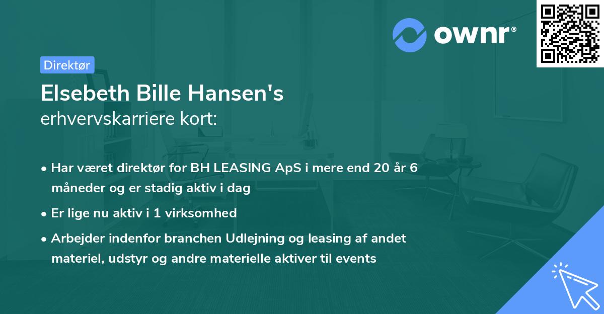 Elsebeth Bille Hansen's erhvervskarriere kort