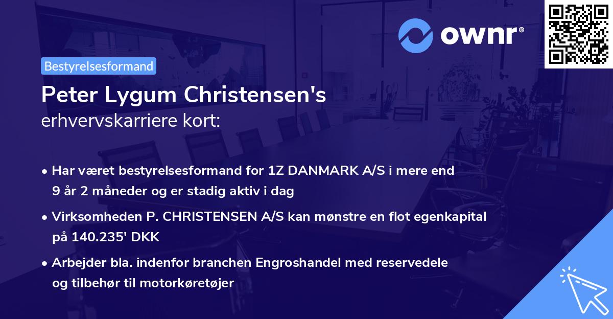 Peter Lygum Christensen's erhvervskarriere kort
