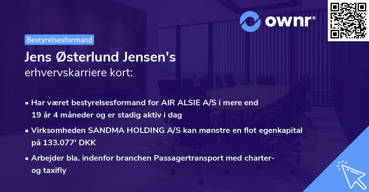 Jens Østerlund Jensen's erhvervskarriere kort
