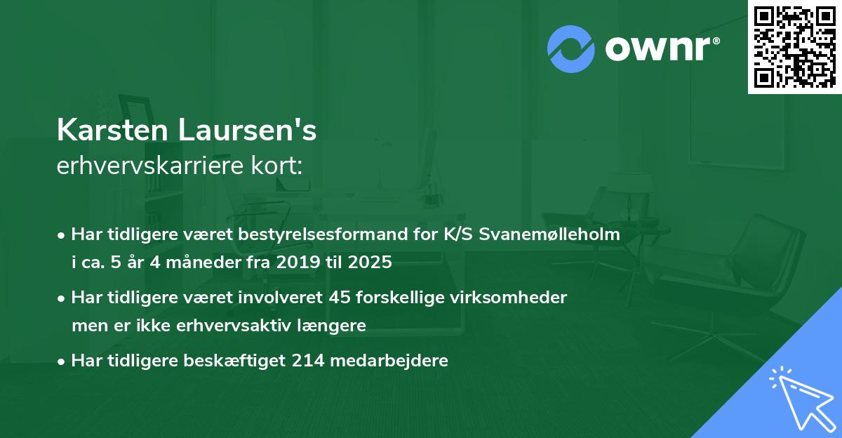 Karsten Laursen's erhvervskarriere kort