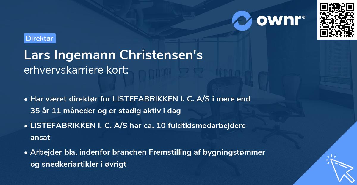 Lars Ingemann Christensen's erhvervskarriere kort