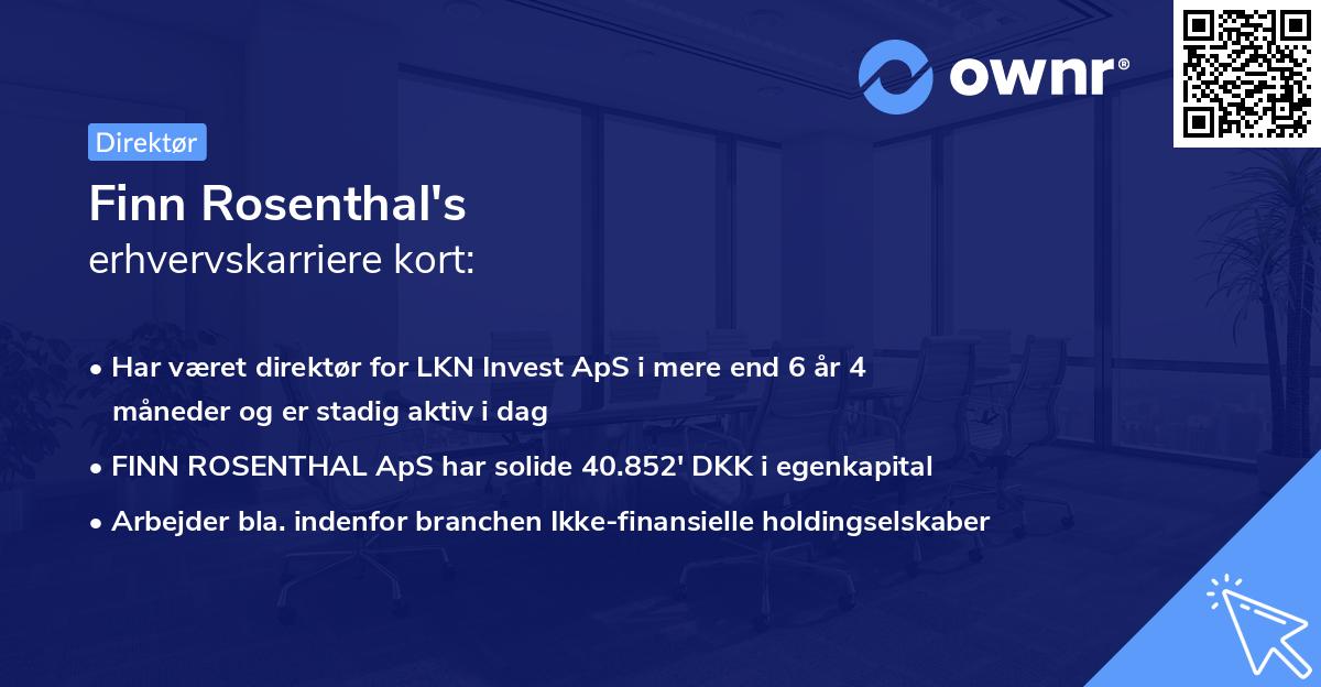 Finn Rosenthal's erhvervskarriere kort