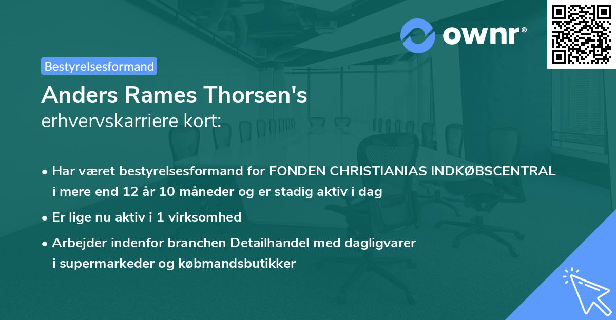 Anders Rames Thorsen's erhvervskarriere kort