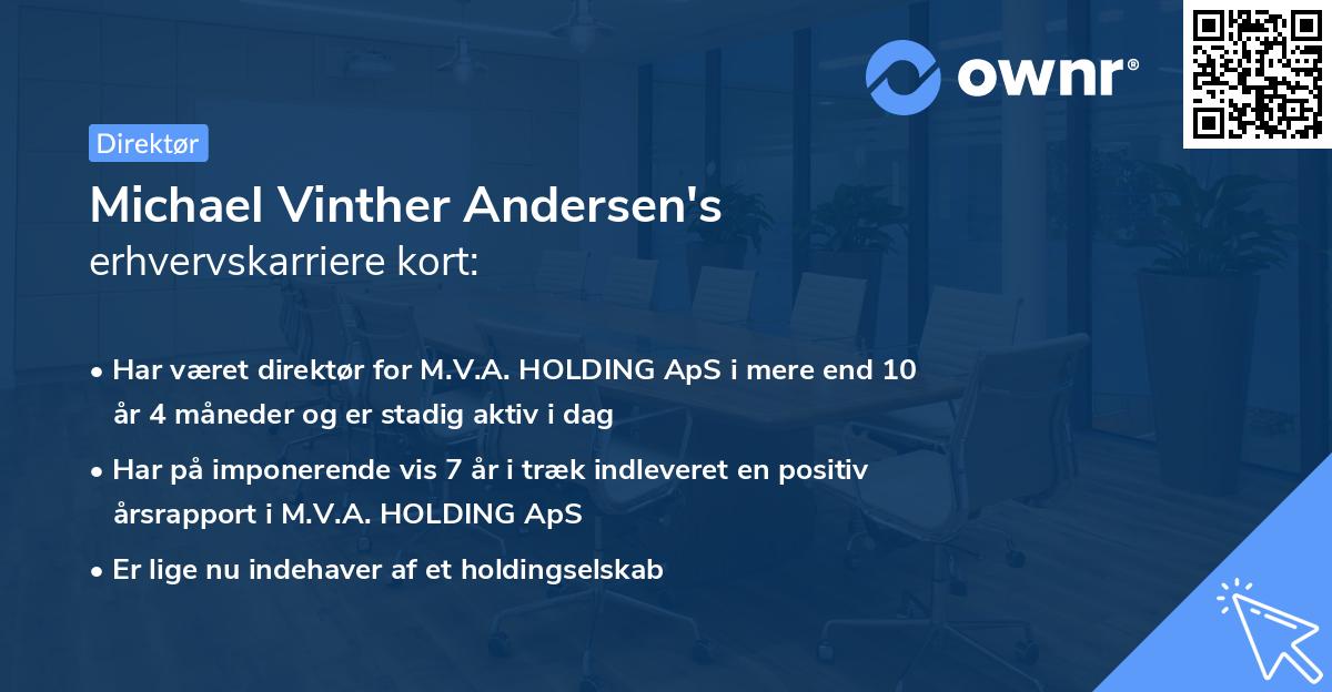 Michael Vinther Andersen's erhvervskarriere kort