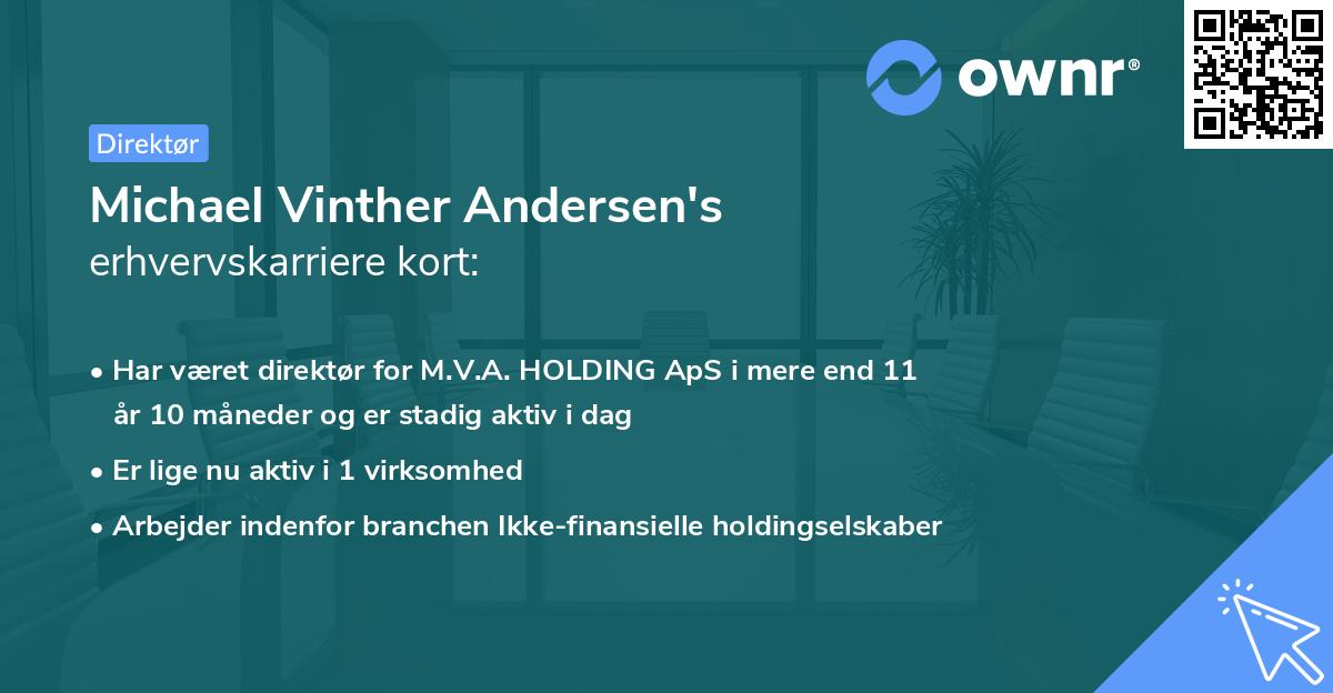 Michael Vinther Andersen's erhvervskarriere kort