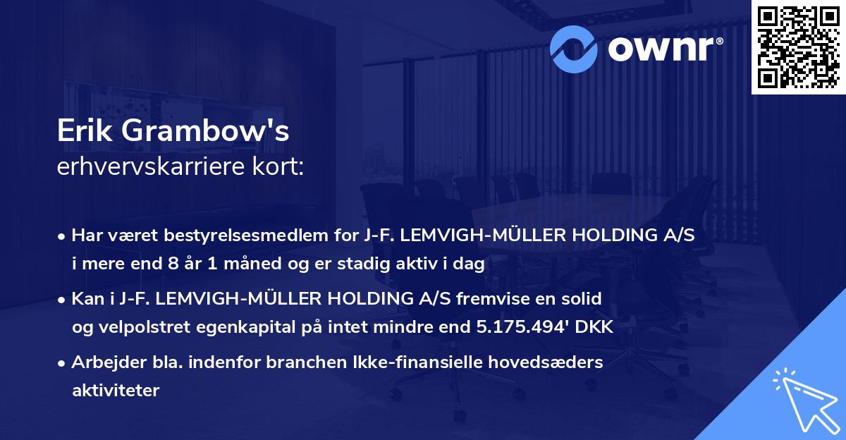 Erik Grambow's erhvervskarriere kort