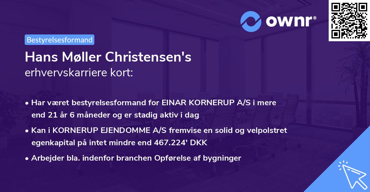 Hans Møller Christensen's erhvervskarriere kort