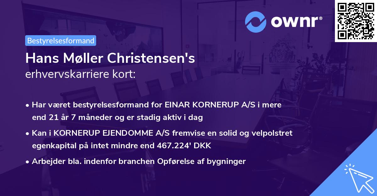 Hans Møller Christensen's erhvervskarriere kort