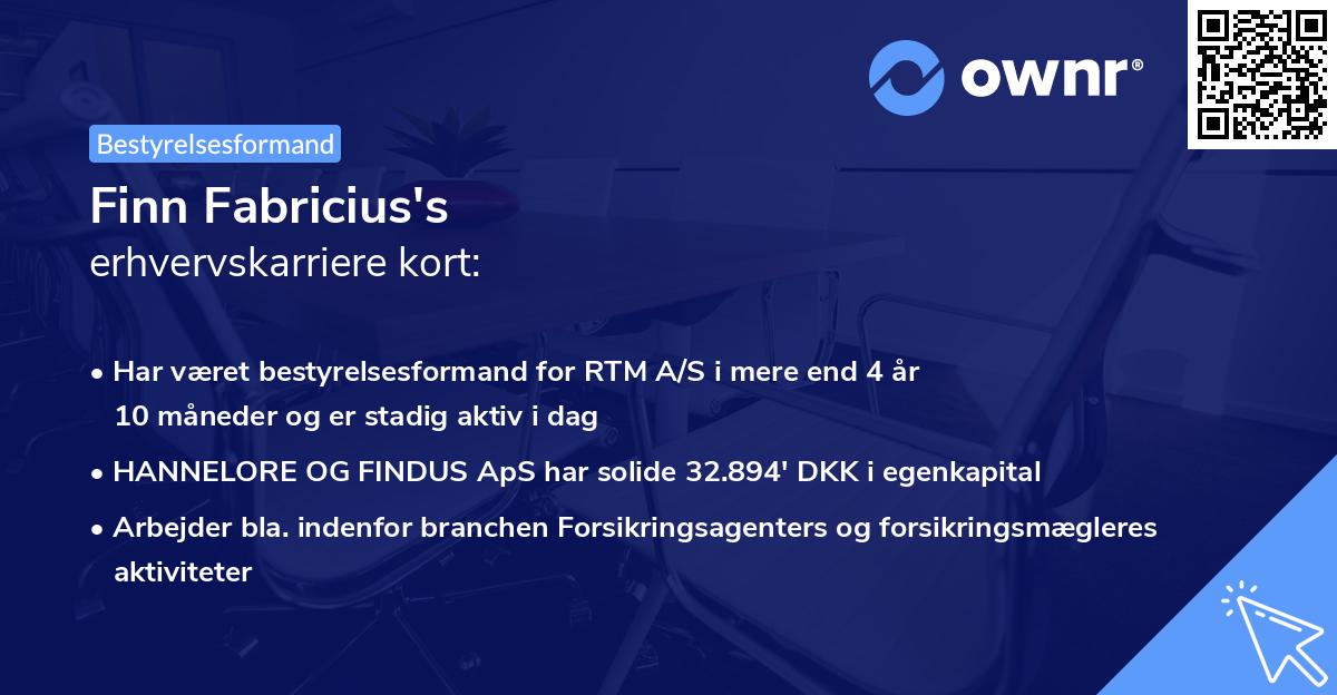 Finn Fabricius's erhvervskarriere kort