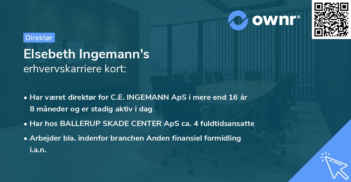 Elsebeth Ingemann's erhvervskarriere kort