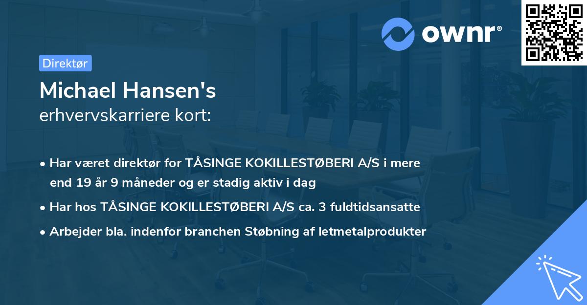 Michael Hansen's erhvervskarriere kort