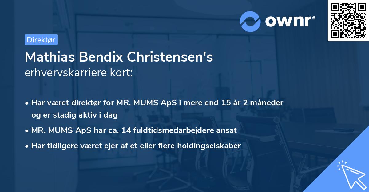 Mathias Bendix Christensen's erhvervskarriere kort