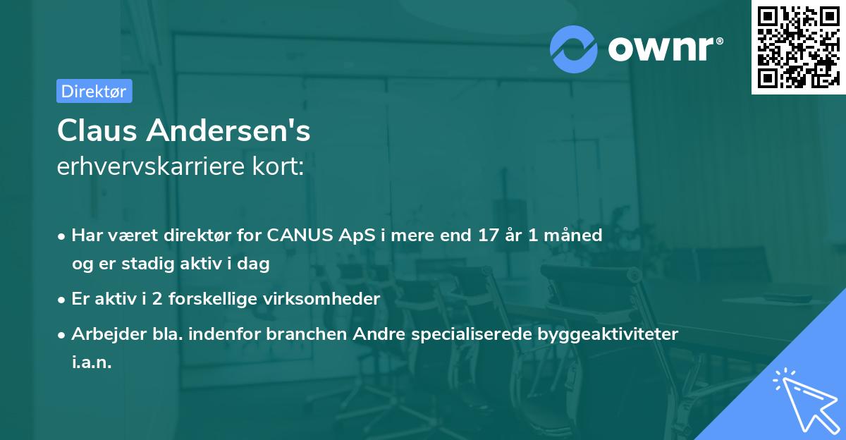 Claus Andersen's erhvervskarriere kort