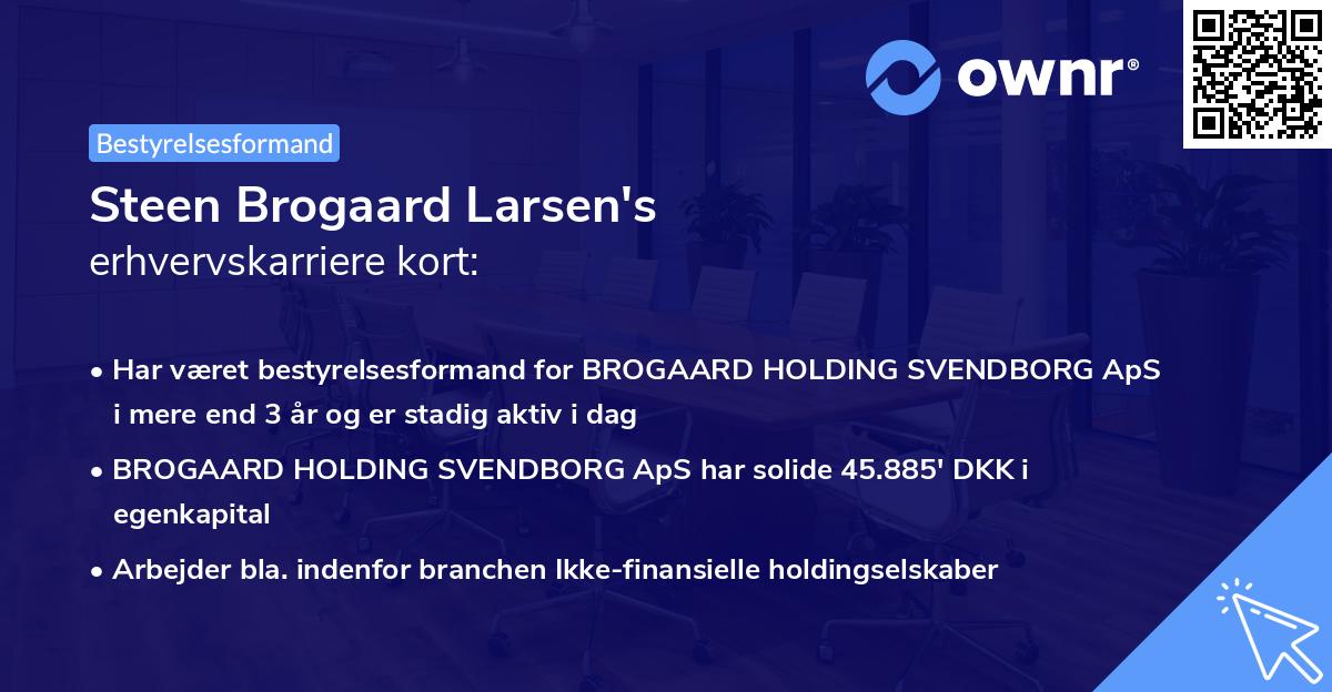 Steen Brogaard Larsen's erhvervskarriere kort