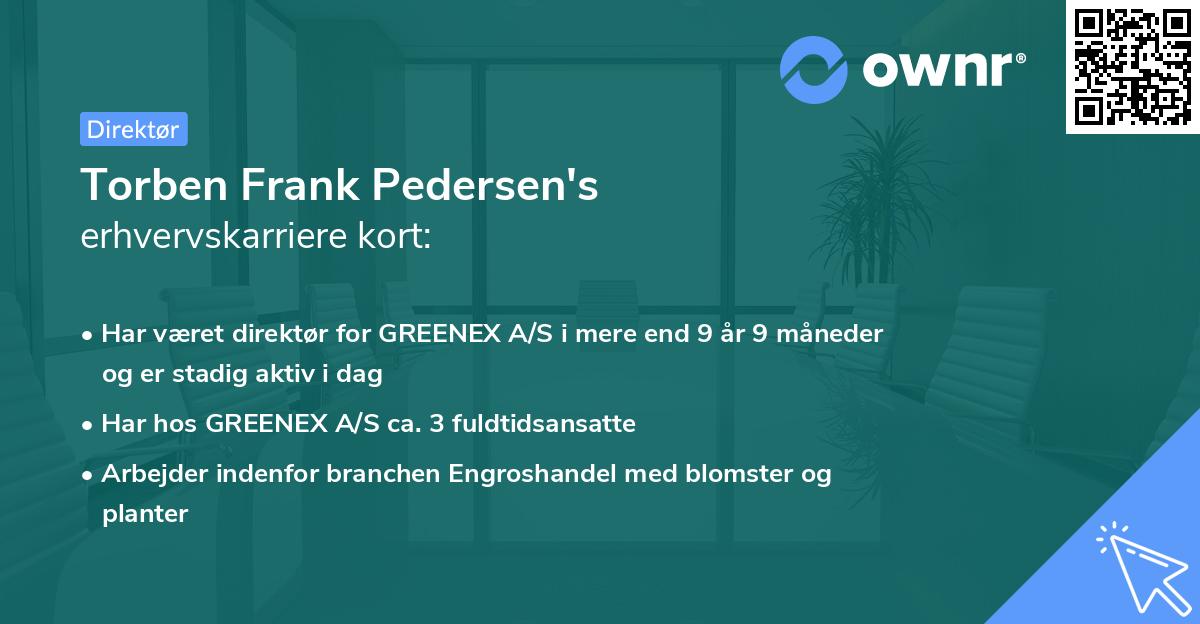 Torben Frank Pedersen's erhvervskarriere kort