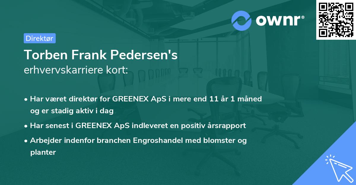 Torben Frank Pedersen's erhvervskarriere kort