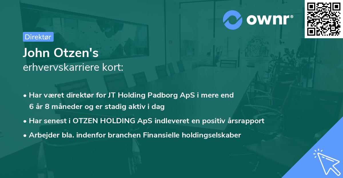 John Otzen's erhvervskarriere kort