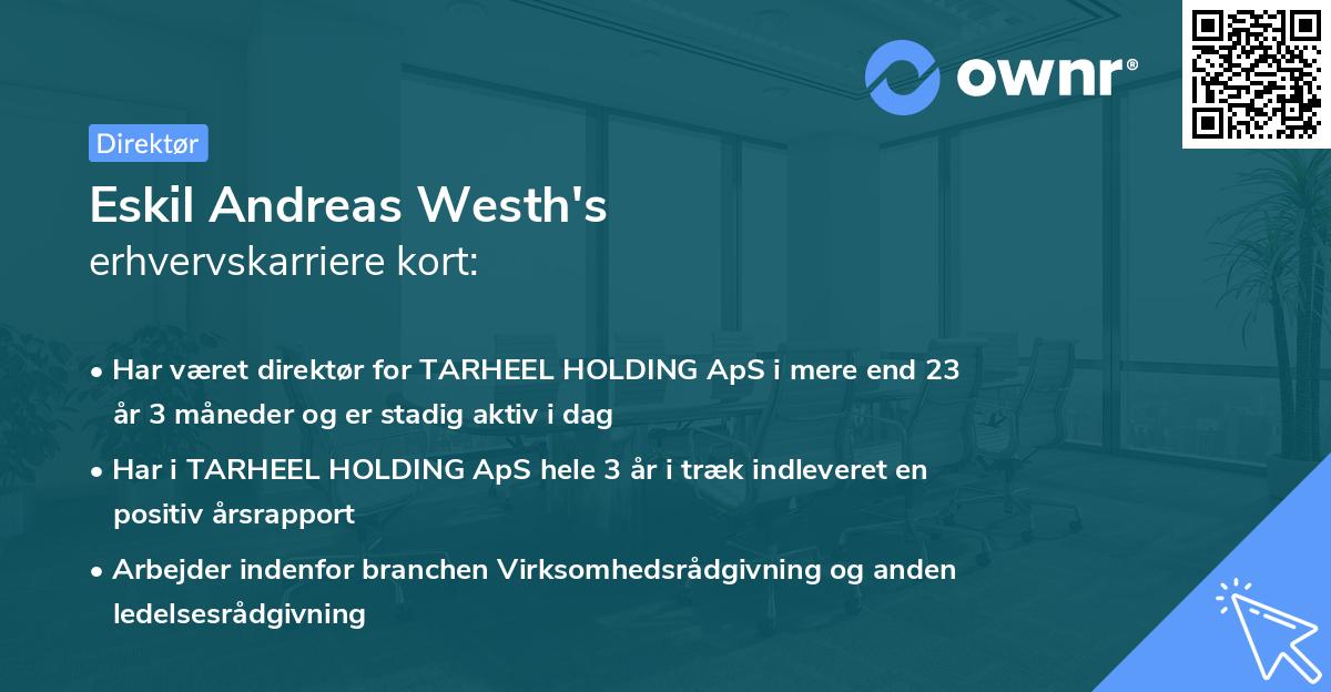 Eskil Andreas Westh's erhvervskarriere kort