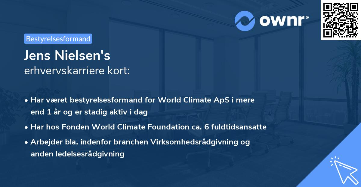 Jens Nielsen's erhvervskarriere kort