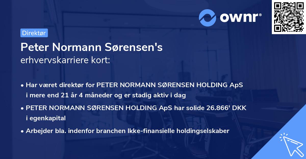 Peter Normann Sørensen's erhvervskarriere kort