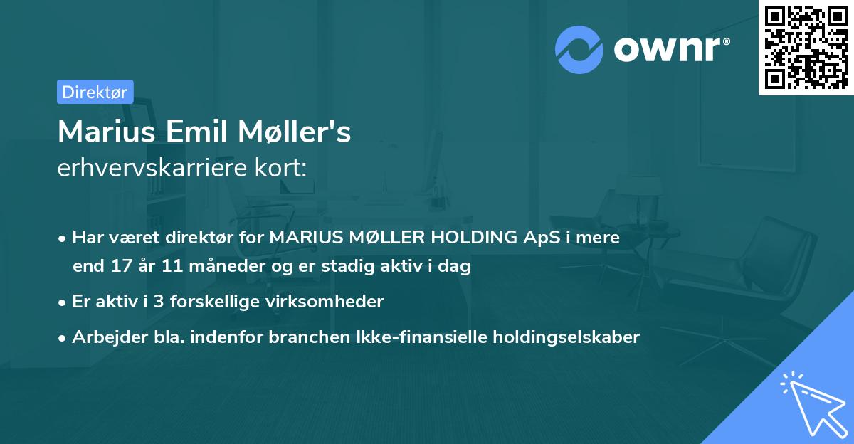 Marius Emil Møller's erhvervskarriere kort