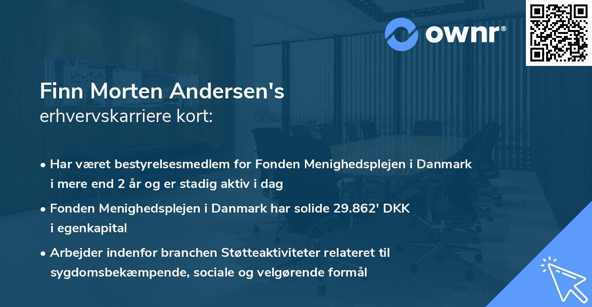 Finn Morten Andersen's erhvervskarriere kort
