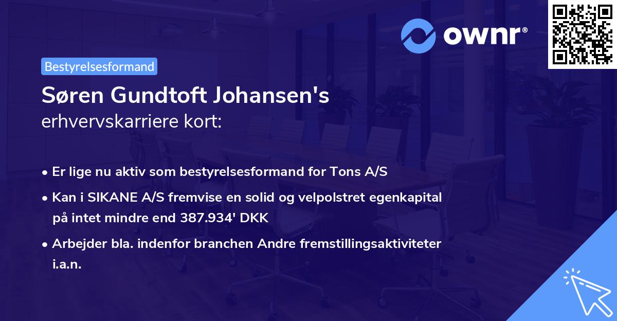 Søren Gundtoft Johansen's erhvervskarriere kort