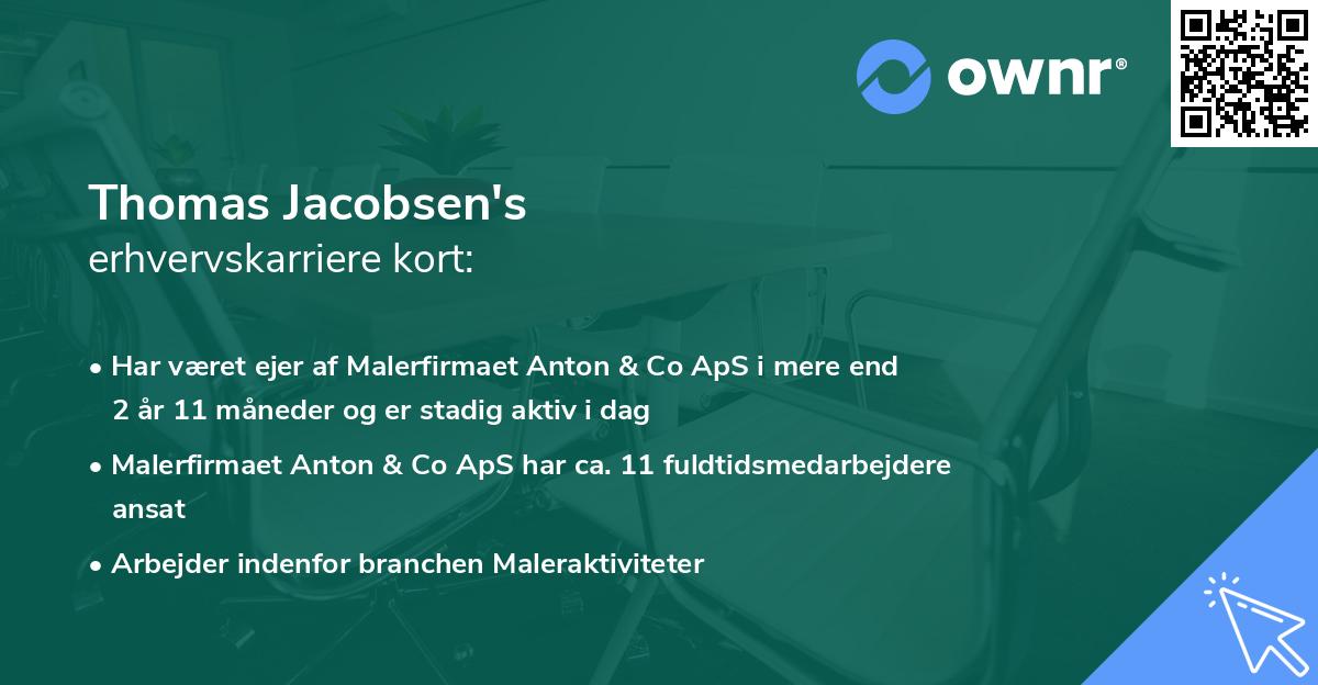Thomas Jacobsen's erhvervskarriere kort