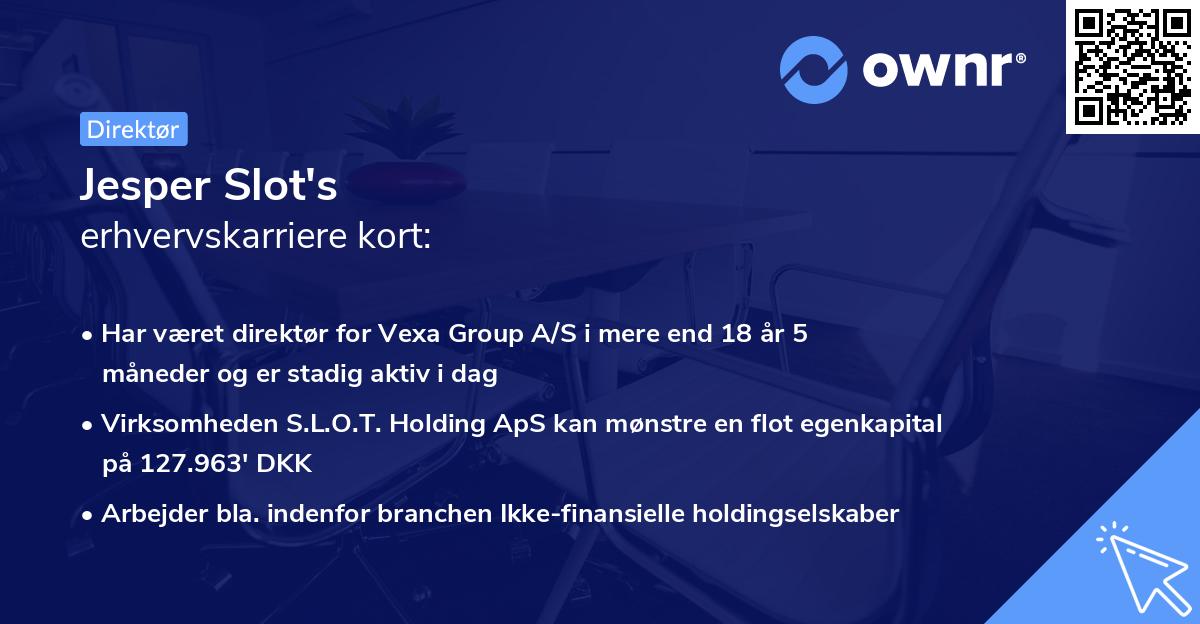 Jesper Slot's erhvervskarriere kort
