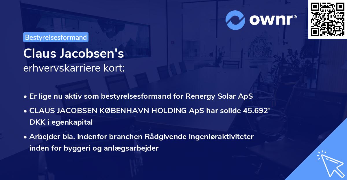 Claus Jacobsen's erhvervskarriere kort