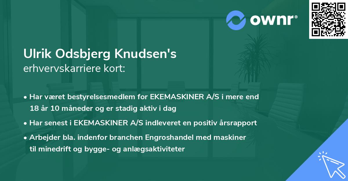 Ulrik Odsbjerg Knudsen's erhvervskarriere kort