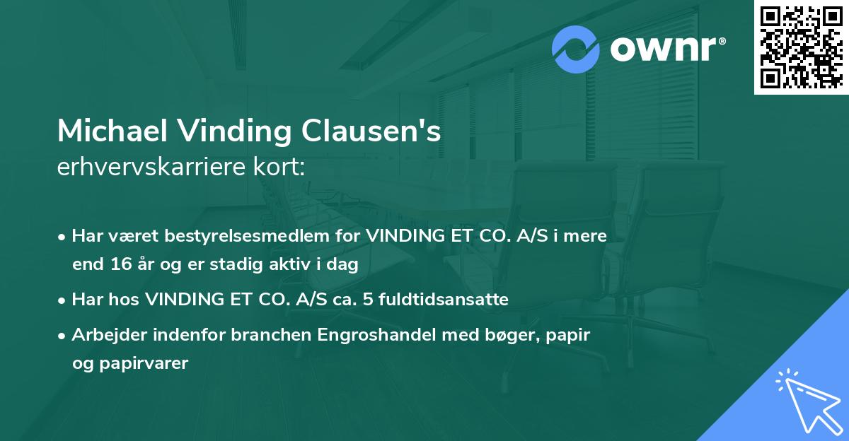 Michael Vinding Clausen's erhvervskarriere kort