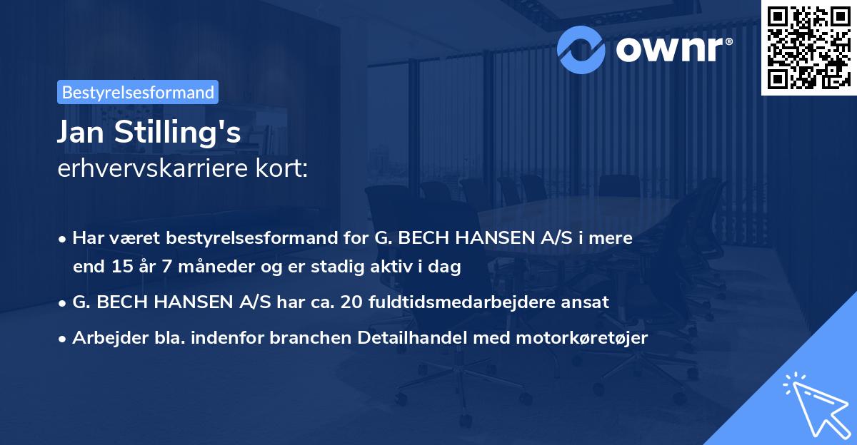 Jan Stilling's erhvervskarriere kort